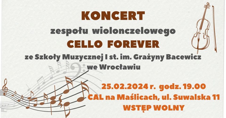 Koncert zespołu wiolonczelowego CELLO FOREVER